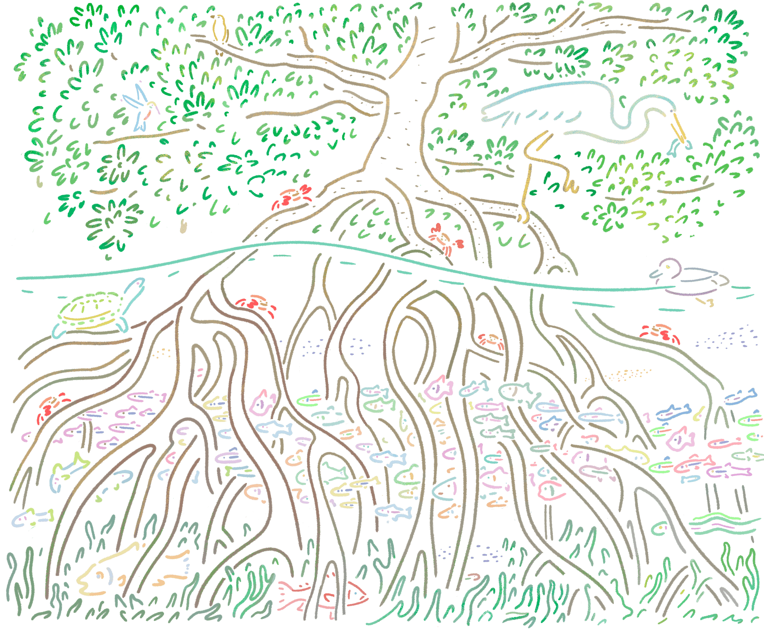 라이브앤그로우 나무 드로잉 이미지