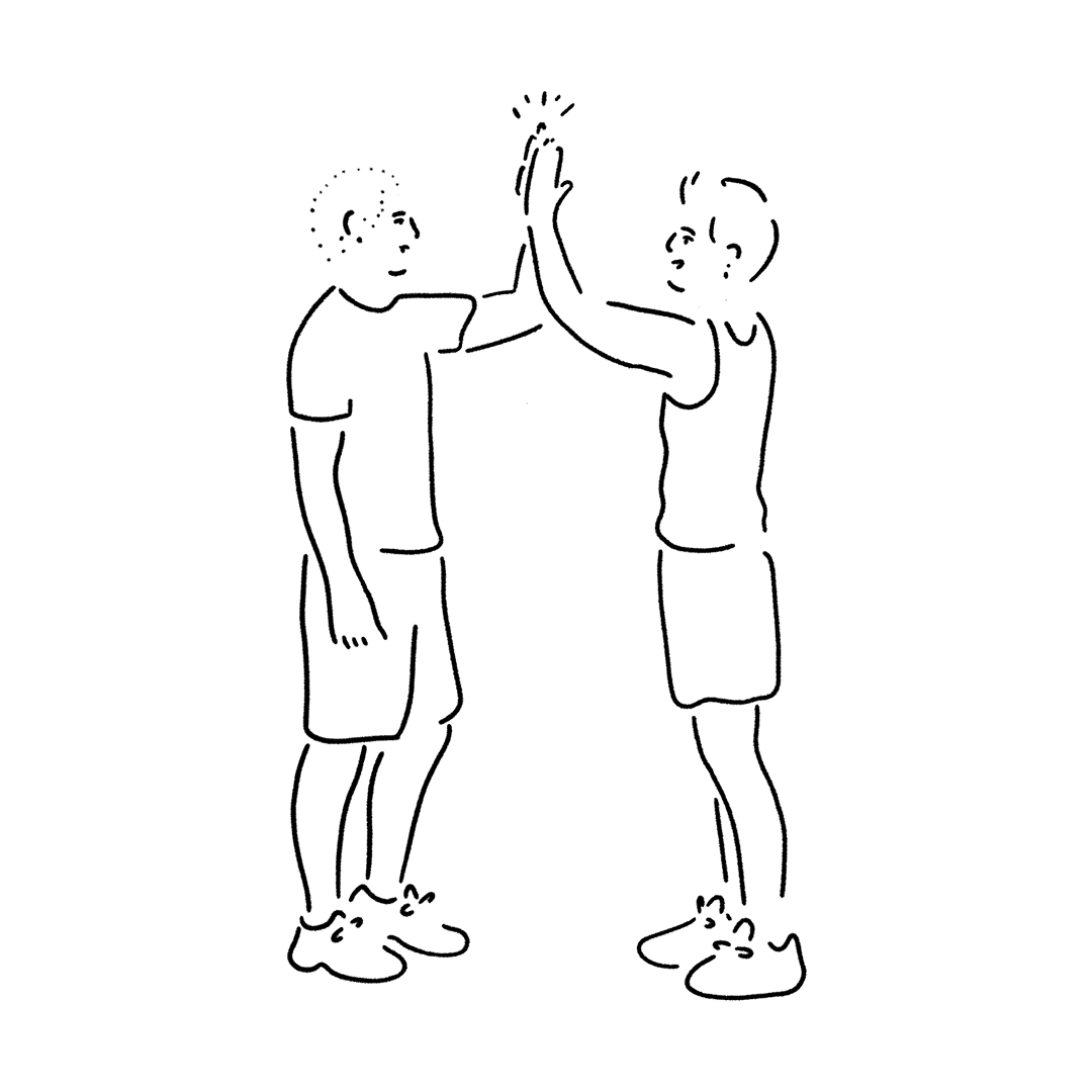 하이파이브 하는 일러스트